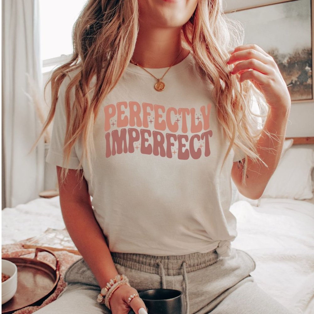 Perfectly Imperfect Unisex Crew Neck Short Sleeve Graphic T-shirt